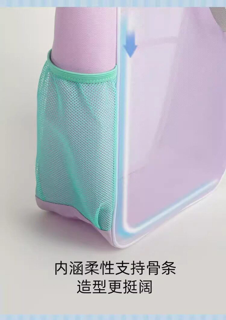 Исправлению сумки natami奈多美透明网纱补习手提袋男女学生补课拎书本收纳单肩包z