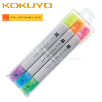 Japan KOKUYO WILL series double-headed highlighter Double-headed six-color text marking marker