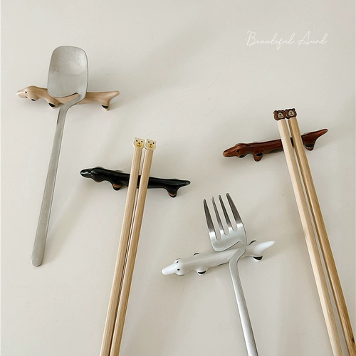 Симпатичная керамическая собака палочки для еды, ложка вилки палочки для еды, палочки для еды, подушка, ручки, ручка, ручки, декоративные украшения для рабочего стола