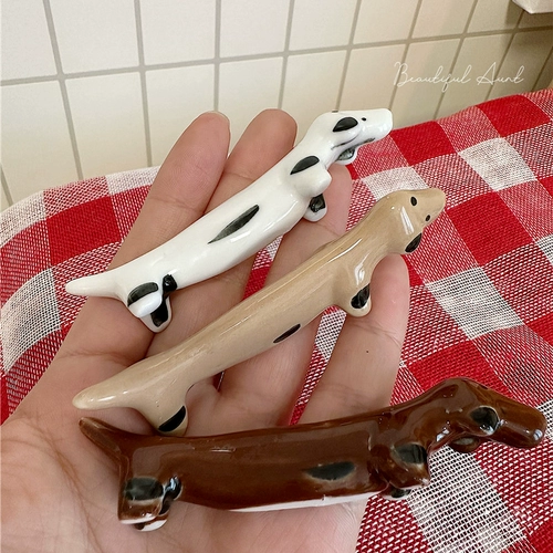 Симпатичная керамическая собака палочки для еды, ложка вилки палочки для еды, палочки для еды, подушка, ручки, ручка, ручки, декоративные украшения для рабочего стола