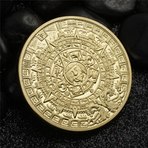 Promotion Maya commemorative coins pyramid sundial gold coins foreign American coins Foreign Currency Gold and Silver Coin Collectibles