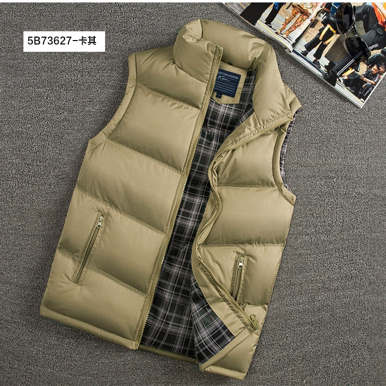 Cờ vua mùa thu và mùa đông dày vest xuống áo khoác cotton vest vest nam ấm tay áo vest áo vest nam tuổi 50