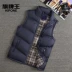 Cờ vua mùa thu và mùa đông dày vest xuống áo khoác cotton vest vest nam ấm tay áo vest áo vest nam tuổi 50 Áo vest cotton