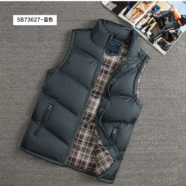 Cờ vua mùa thu và mùa đông dày vest xuống áo khoác cotton vest vest nam ấm tay áo vest áo ba lổ