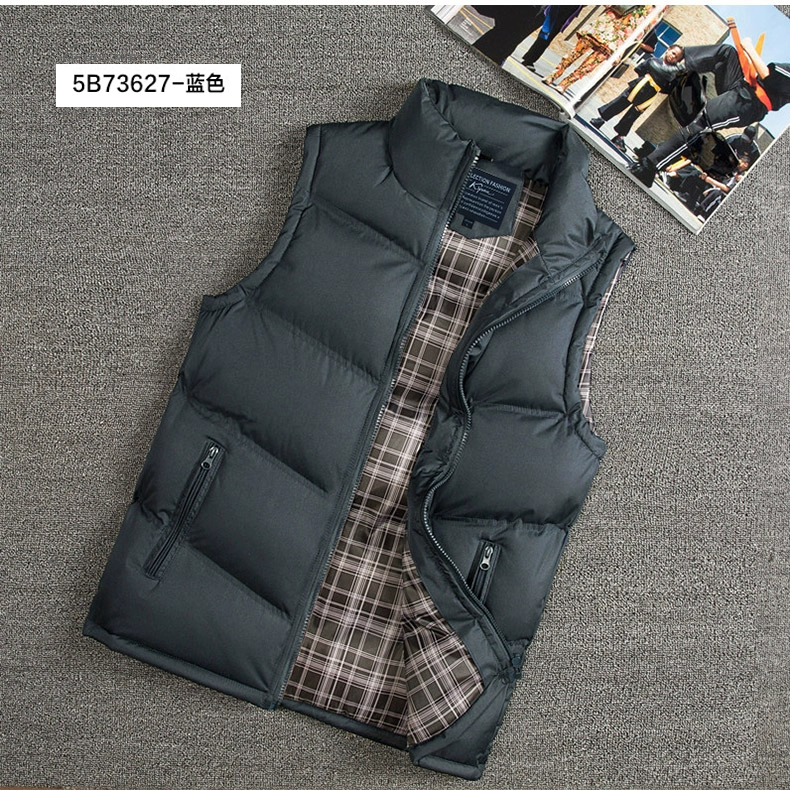 Cờ vua mùa thu và mùa đông dày vest xuống áo khoác cotton vest vest nam ấm tay áo vest áo vest nam tuổi 50