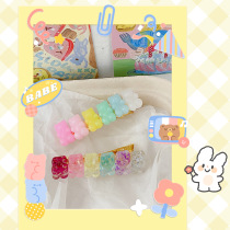 Homemade gummy bear hairclip niche macaron color hair accessories cute cartoon girl vitality hair card edge clip accessories