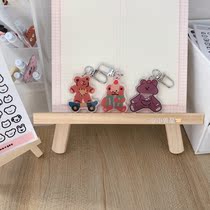 South Korea ins cute bear car pendant Acrylic keychain airpods headset cover bag pendant female