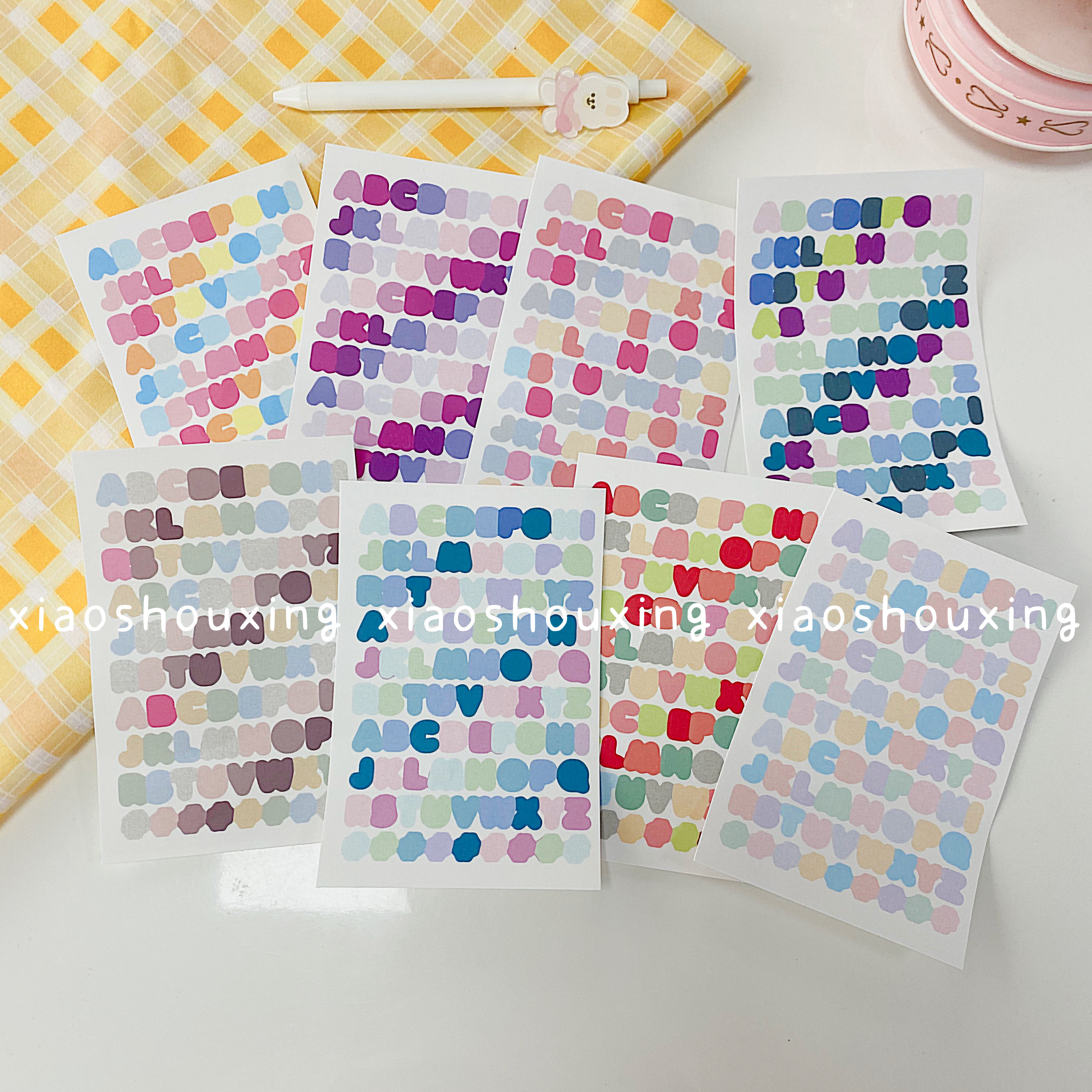 South Korea has cut colorful English letter stickers in hand account diary and decorative diy collage material collage