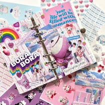 Korea ins Pink Blue new letter English love sticker bag basic Joker popular hand account decoration stickers