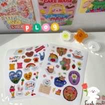 INS hand account sticker cute girl Korean transparent waterproof learning star chasing small sticker background water cup sticker