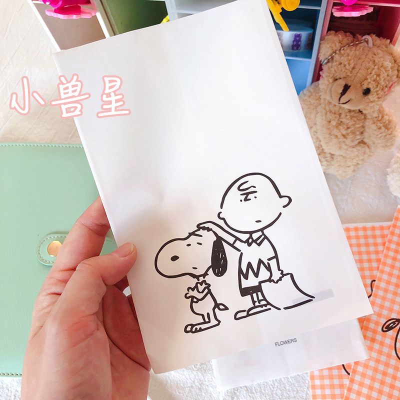 ins paper storage bag Cartoon cute girl student Snoopy small mini bag swing beat decorative paper
