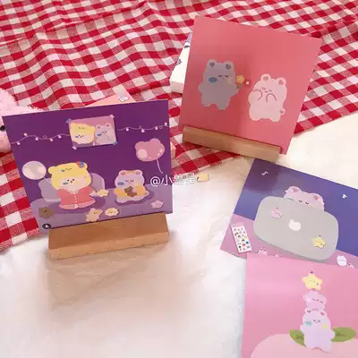 ins simple unprinted Korean style desktop hipster postcard wooden message folder photo holder