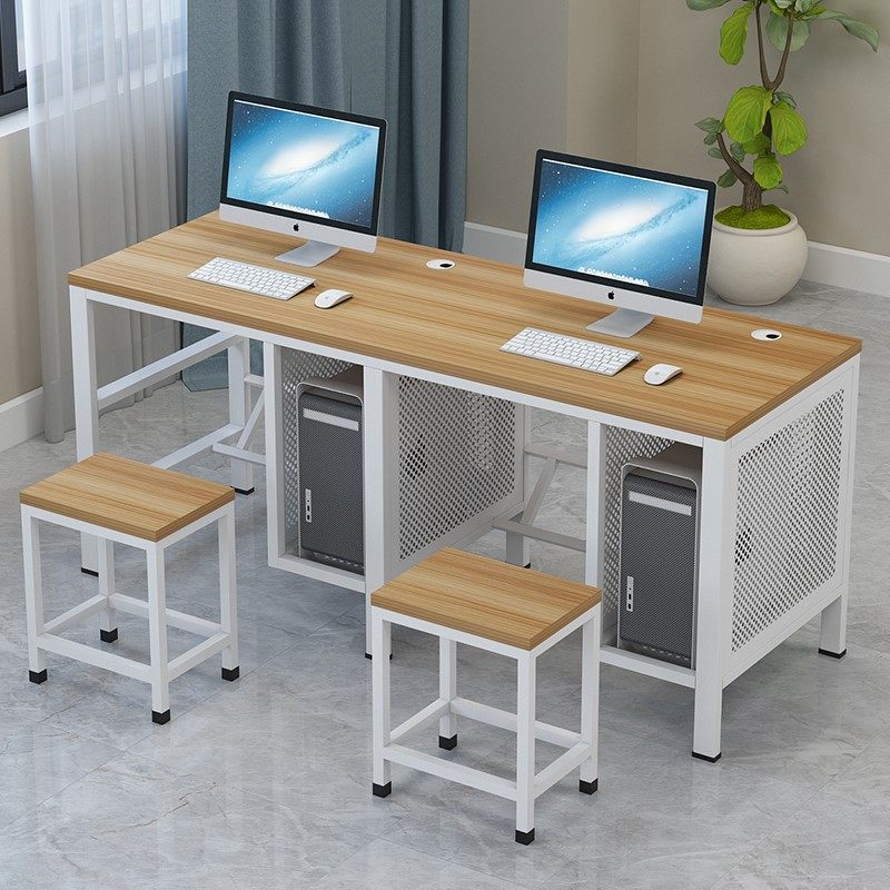 School computer classroom computer desk single double computer desk stool training multimedia computer room teaching desk and chair customization