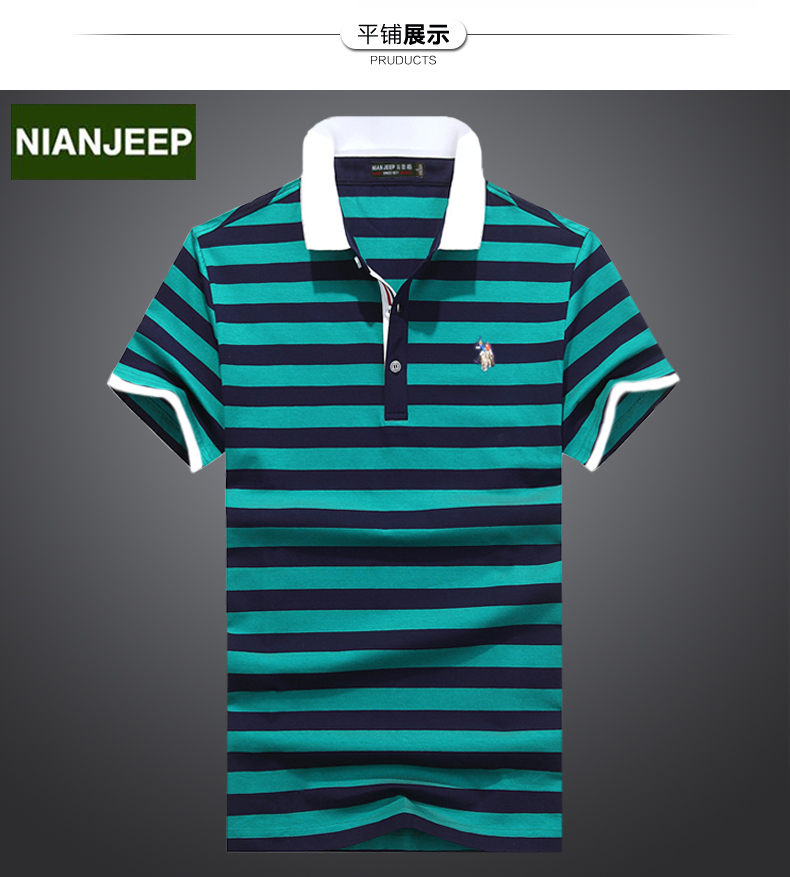 Jeep Lá Chắn 2018 Mùa Hè Bông Nam Ngắn Tay Áo T-Shirt Nửa Tay Áo Hàn Quốc Ve Áo Polo Áo Tide Thương Hiệu của Nam Giới Mặc