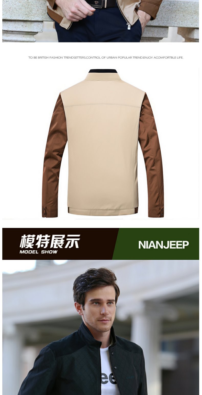 Áo khoác Jeep Shield 2018 Thu Đông cho nam Cổ áo trung niên Áo khoác ngoài cho nam Áo khoác ngoài dành cho doanh nhân ao khoac nam