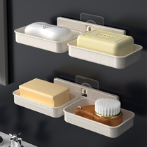  Punch-free soap box Bathroom drain creative wall-mounted soap rack Bathroom shelf Suction cup double-layer soap rack