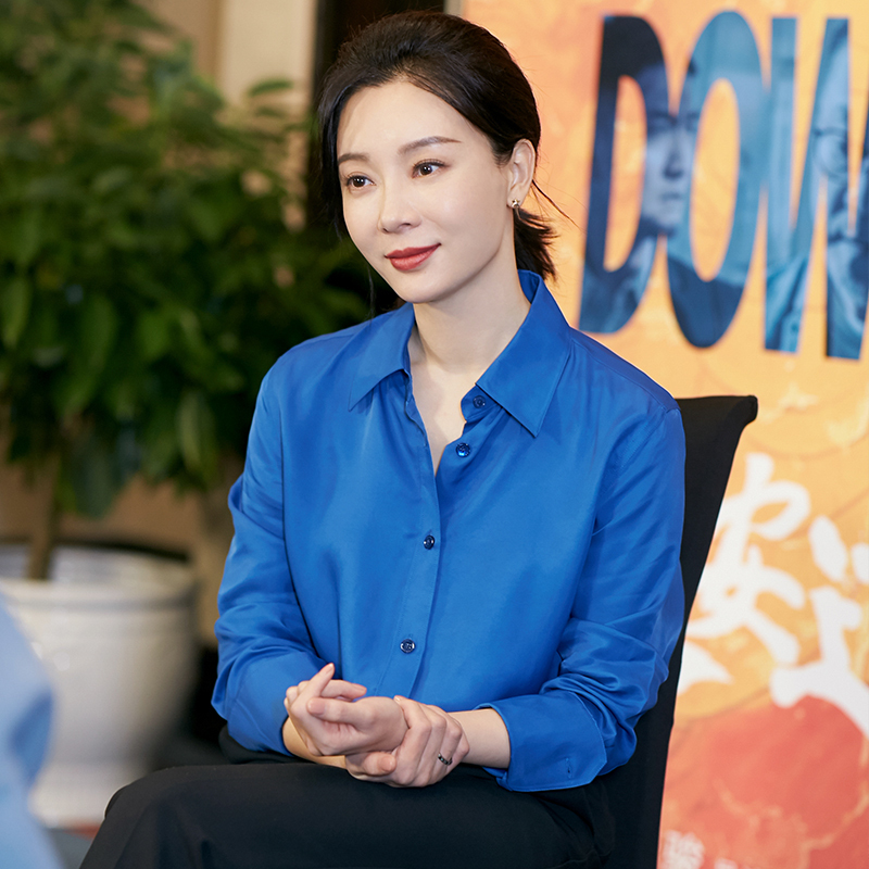 Chen Shu's Same Style Royal Blue Shirt for Women, High-End Professional Versatile Shirt, Fashionable Commuting Slim-Fit Long-Sleeve Top for Women Chen Shu's Same Style Royal Blue Shirt for Women, High-End Professional Versatile Shirt, Fashionable Commuting Slim-Fit Long-Sleeve Top for Women