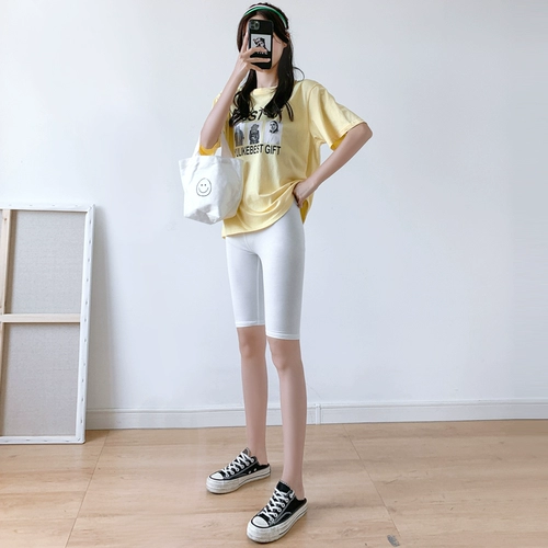 Леггинсы, летние тонкие штаны, эластичное безопасное защитное белье, шорты, большой размер, в обтяжку