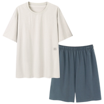 Yu Zhaolin mens pajamas summer 2024 new modal short-sleeved shorts large size youth home wear set