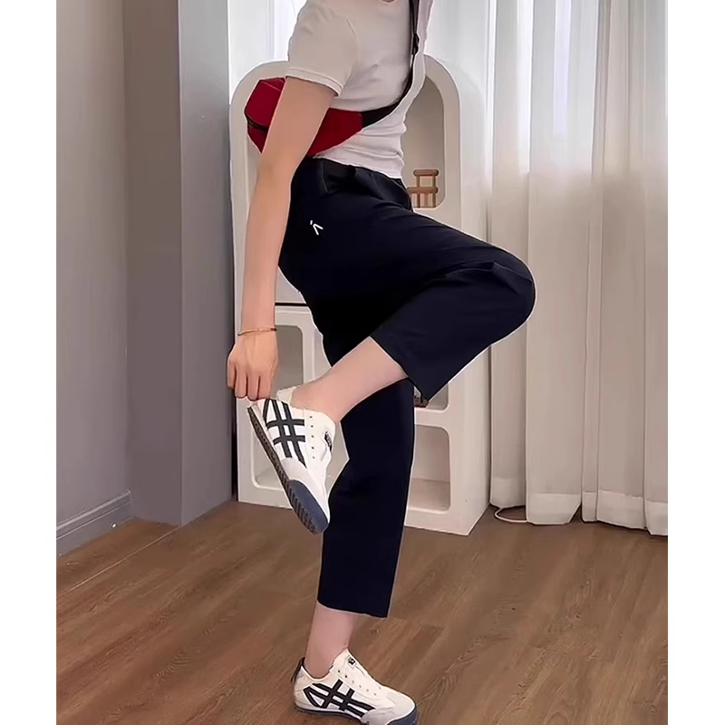 Plus-Size Women's Ice Silk Quick-Dry Pants, Loose Fit, New Summer Thin Style, Slimming Cropped Jogger Carrot Sports Pants