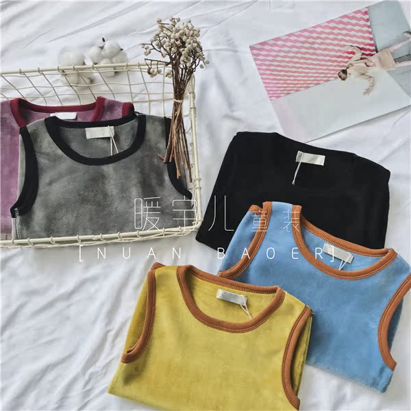 Mùa đông 2018 nhung mới hai mặt cộng với áo nhung ấm áp trẻ em nhỏ vest trẻ em Hàn Quốc quan ao tre em