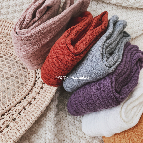 Mùa thu 2019 trẻ em mới Han Fan màu rắn chủ đề quần lửng vớ nhảy vớ dài cô gái mặc - Vớ tất điệu cho bé gái 