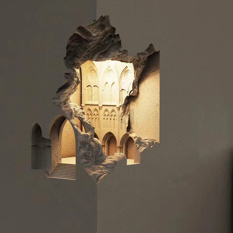 Gypsum Lamp Human Body Sensor Gu10 Lamp Cup Led Light Source Corner Decoration Art Creative Wall Automatic Lighting Mr16