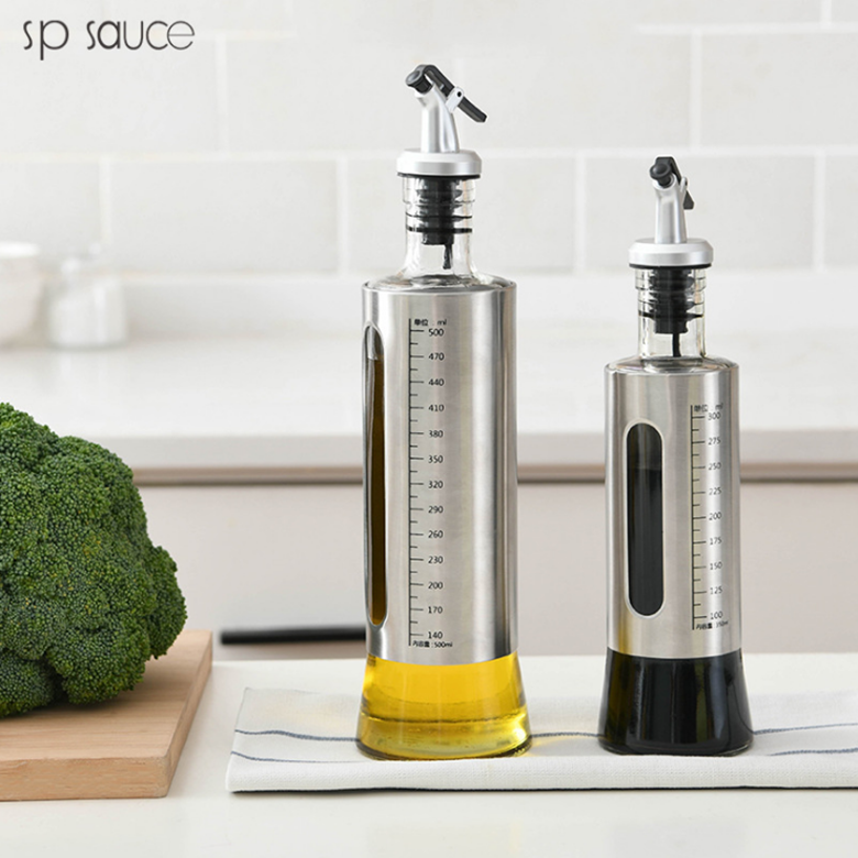 JAPAN HOME OIL JUG OIL BOTTLE GLASS STAINLESS STEEL OIL LEAK BOTTLE OIL JUG SEASONING BOTTLE CONTROL OIL BOTTLE PERFUME OIL BOTTLE