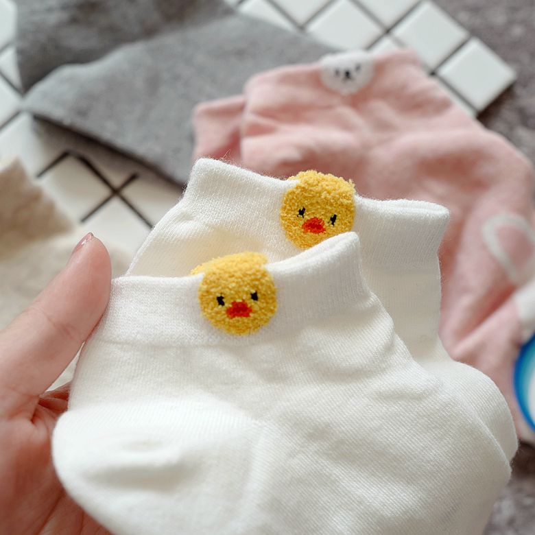 South Korea Imports Short Waist Socks Children Pure Cotton Short Socks Low Help Shallow Mouth Cute Little Rabbit College Wind Cute Summer Thin