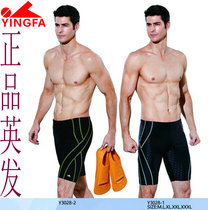 Yingfa youth leisure competition training five-point flat corner fish scale mens swimming trunks Y3028