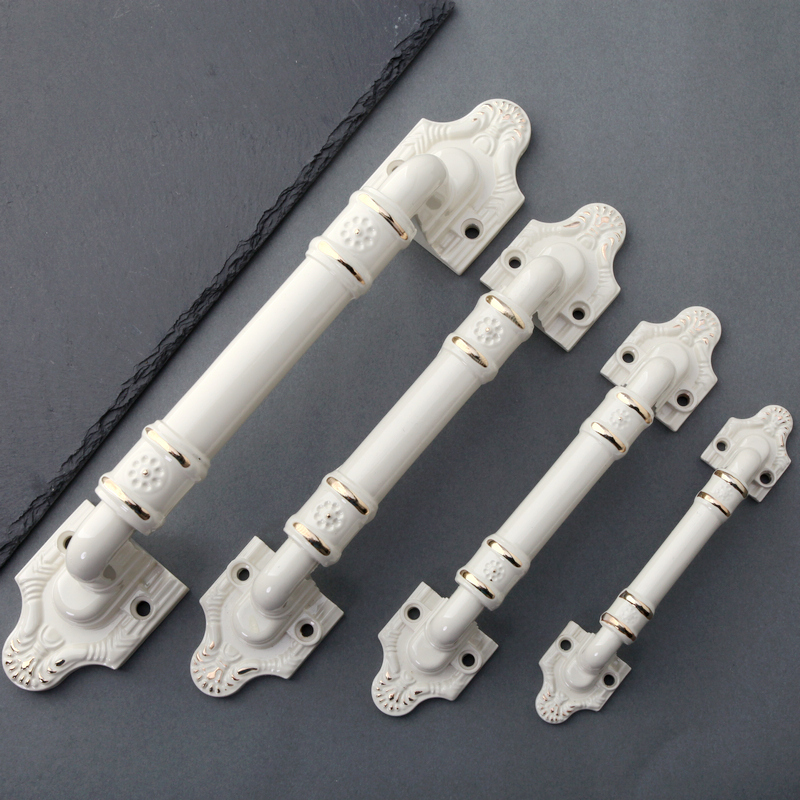 New Chinese Classical Ivory White Bright Dress screw-zinc alloy large closet closet Ou-style modern minimalist book small handle