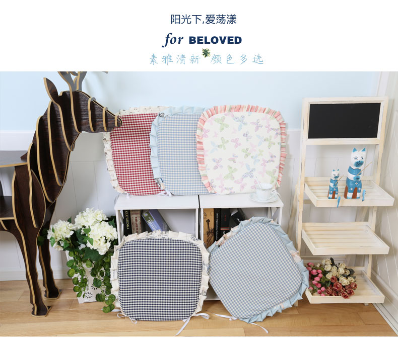 Đặc biệt hàng ngày Đệm móng ngựa đệm Ghế ăn văn phòng Đệm ghế sofa chống trượt Ghế đệm dày Lưới màu xanh thảm lông trải ghế sofa