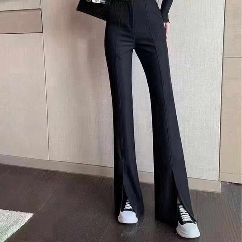 Goodie's new women's clothing special cabinet store official web 2022 spring women pants high waist open fork microlabrum pants