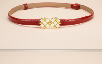 Amarsch New 2021 new adjustable adhesive hook belt small pearl dress thin belt Lady