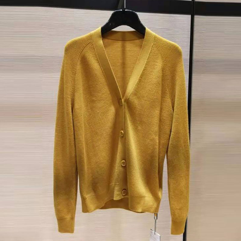 Sigodisti women's clothing genuine 2021 spring new shopping mall with the same wool long-sleeved sweater cardigan sweater