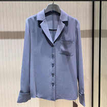 Year Amarsh New 2021 autumn new gray blue Joker V collar hanging pocket father shirt shirt Han fan