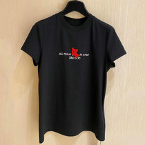 Little brother Siti womens 2021 summer clothes New T-shirt slim letter print round neck short sleeve t-shirt women