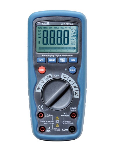 DT-9927专业高精度数字万用表三位半自动量程可测温度 防水全保护