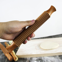 24 Long Burnt Cake Bun Special Date Wood Red Hearts Solid Wood With Thread Lace Spiral Rolling Pin Massage Rolling Stick