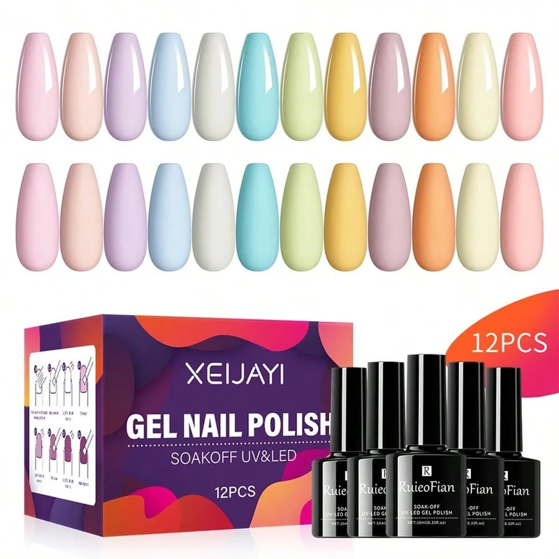 Macaron Gel Nail Polish Spring and Summer Candy Pink Blue Nail Polish Semi-Soak Nail Art Gel