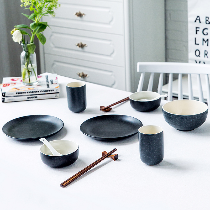 Jian Lin, ceramic dishes suit household tableware suit Japanese contracted creative dishes chopsticks sets