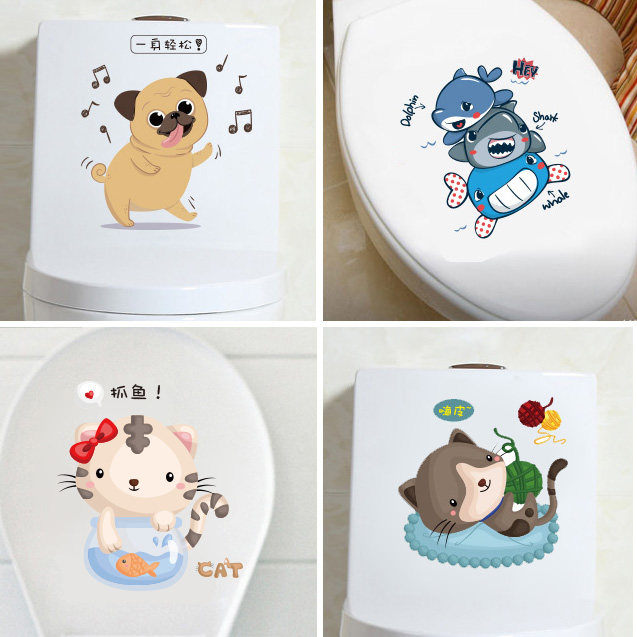 Special cute funny toilet stickers Smiley stickers little broken child first love LOVE waterproof everywhere stickers