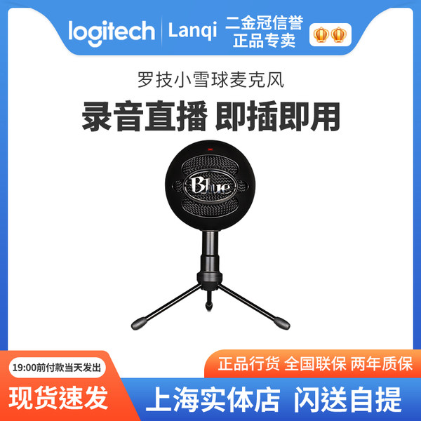 Logitech Голубой снежный шлик-маленький снег мяч емкость микрофон игра рабочий стол запись голос микрофон