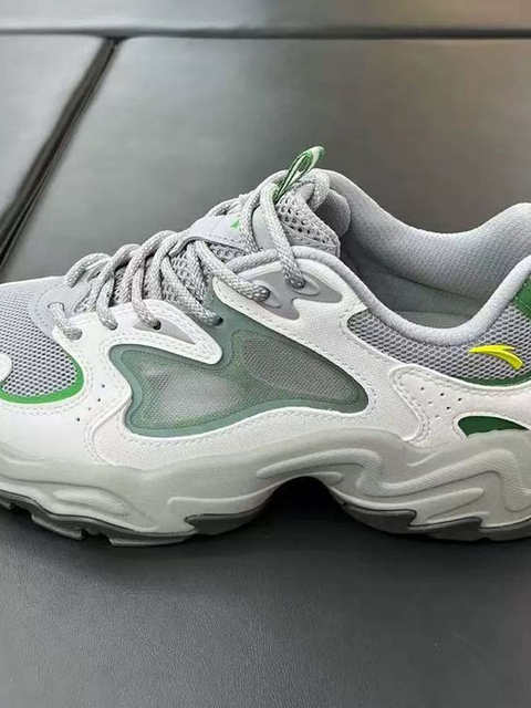 Authentic Anta Meteorite Vent Leather and Mesh Patchwork Retro Breathable Dad Shoes Sports Casual Shoes 112528858-2