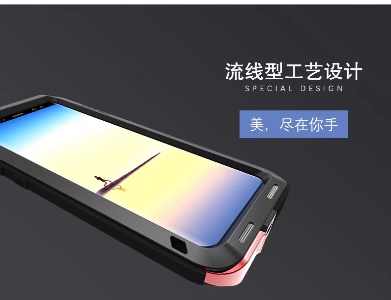 LOVE MEI Powerful Water Resistant Shockproof Aluminum Metal Heavy Duty Case Cover for Samsung Galaxy Note 8