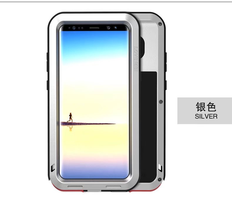 LOVE MEI Powerful Water Resistant Shockproof Aluminum Metal Heavy Duty Case Cover for Samsung Galaxy Note 8
