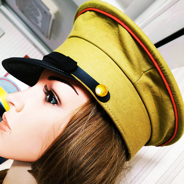 DIY special large cover type nut film and TV stage props big hat peak cap Republic of China War of Resistance Against North Ocean Warlord Feng Jun Tai hat hat