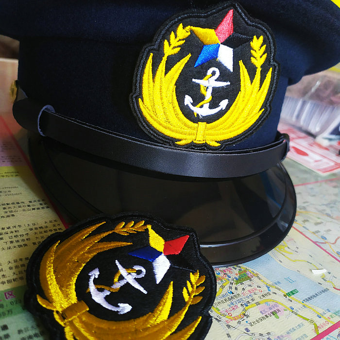 Film and television props embroidery hat emblem Beiyang Navy embroidery hat emblem Republic of China warlord Beiyang Marine Division embroidery hat emblem
