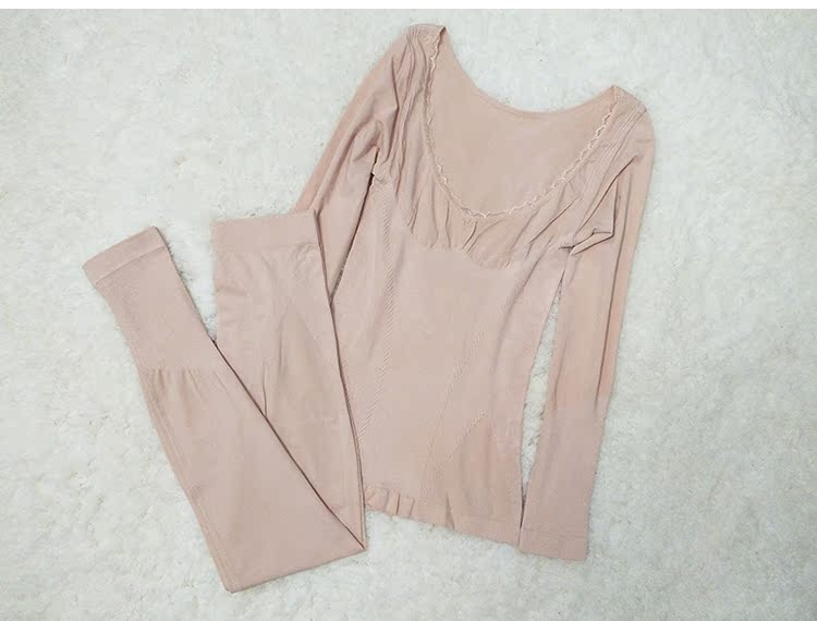 Ra khỏi Ý chao thoải mái da cao thun modal cotton Slim cổ tròn lớn ấm áp body body định hình đồ lót phù hợp với nữ - Corset hai mảnh áo bra