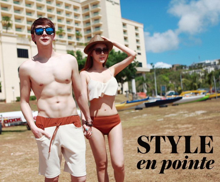 2018 mới Hàn Quốc cặp đôi nóng bỏng bikini nữ chia eo cao giảm béo tuần trăng mật kỳ nghỉ đồ bơi đi biển 	đồ đi biển cho cặp đôi